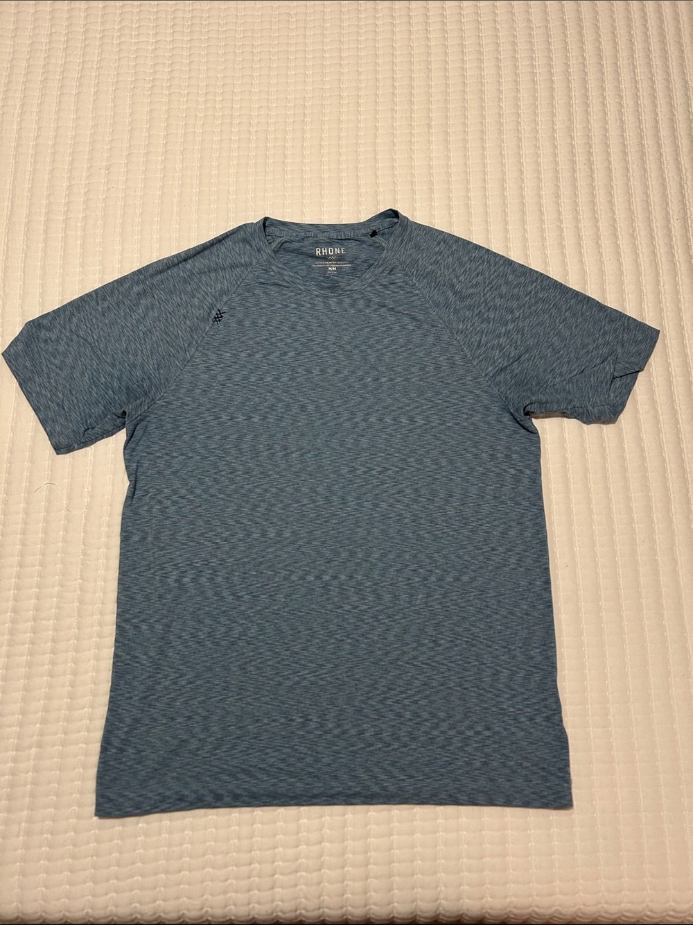 RHONE Heathered Blue Short Sleeve Performance Tee